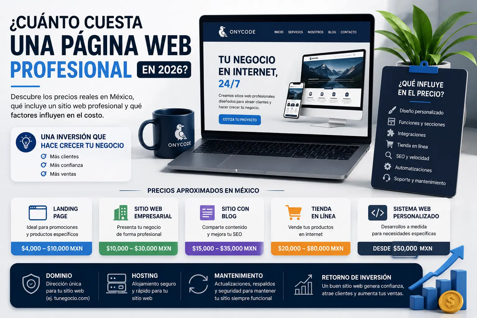 ¿Cuánto cuesta una página web profesional en México en 2026? Guía completa de precios