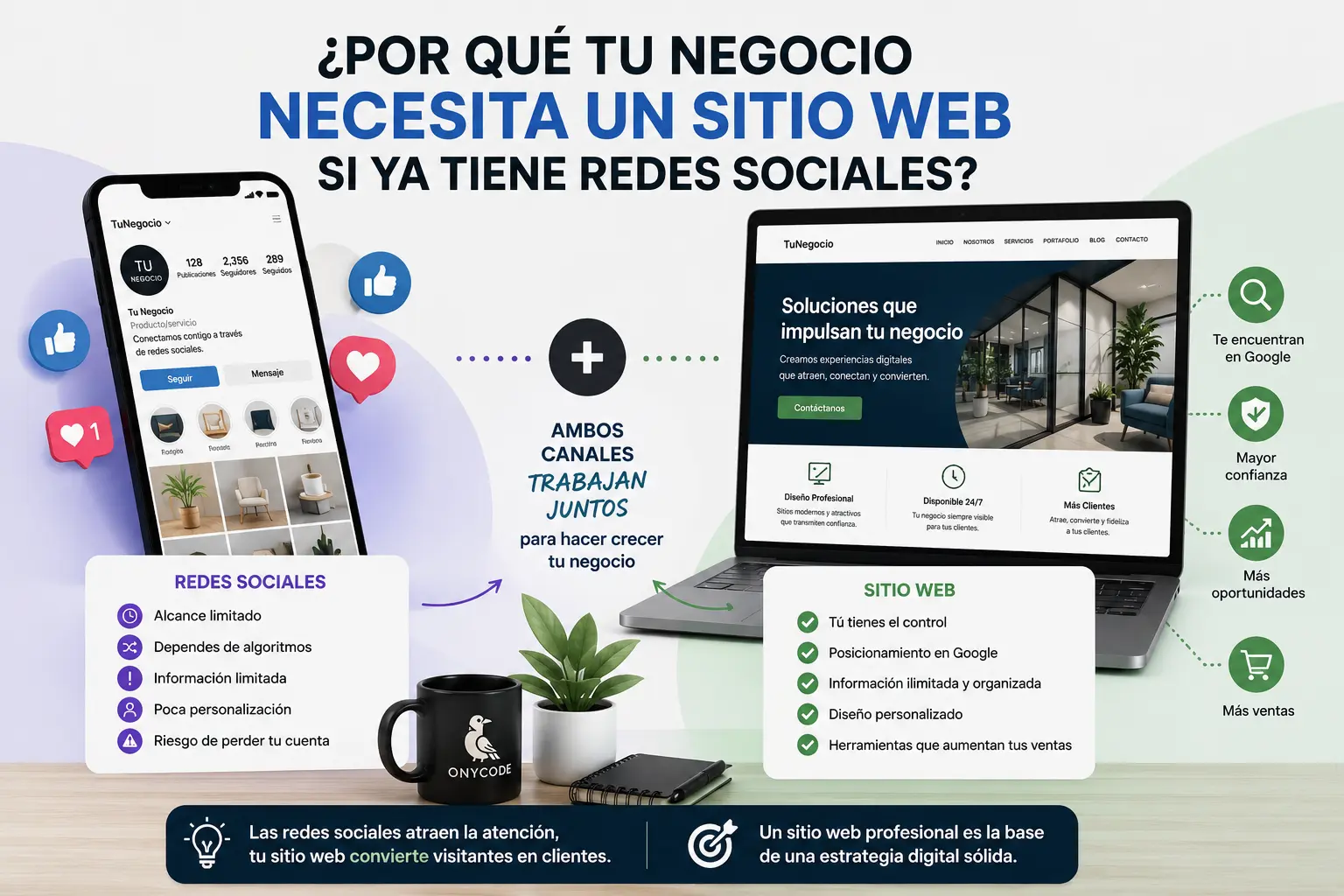 ¿Por qué tu negocio necesita un sitio web si ya tiene redes sociales?